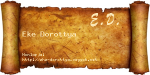 Eke Dorottya névjegykártya
